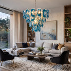 Oyster Colored Glass Chandelier
