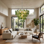 Oyster Colored Glass Chandelier