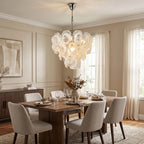 Oyster Colored Glass Chandelier