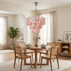 Oyster Colored Glass Chandelier