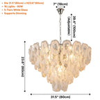 Oyster Colored Glass Chandelier