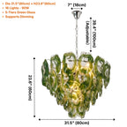 Oyster Colored Glass Chandelier