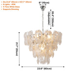 Oyster Colored Glass Chandelier
