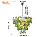 Oyster Colored Glass Chandelier