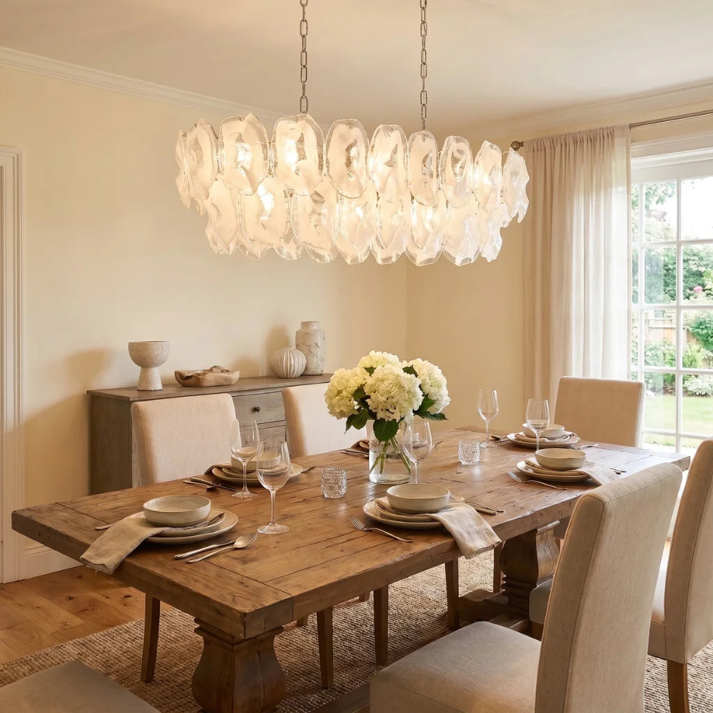 Oyster Colored Glass Pendant Light