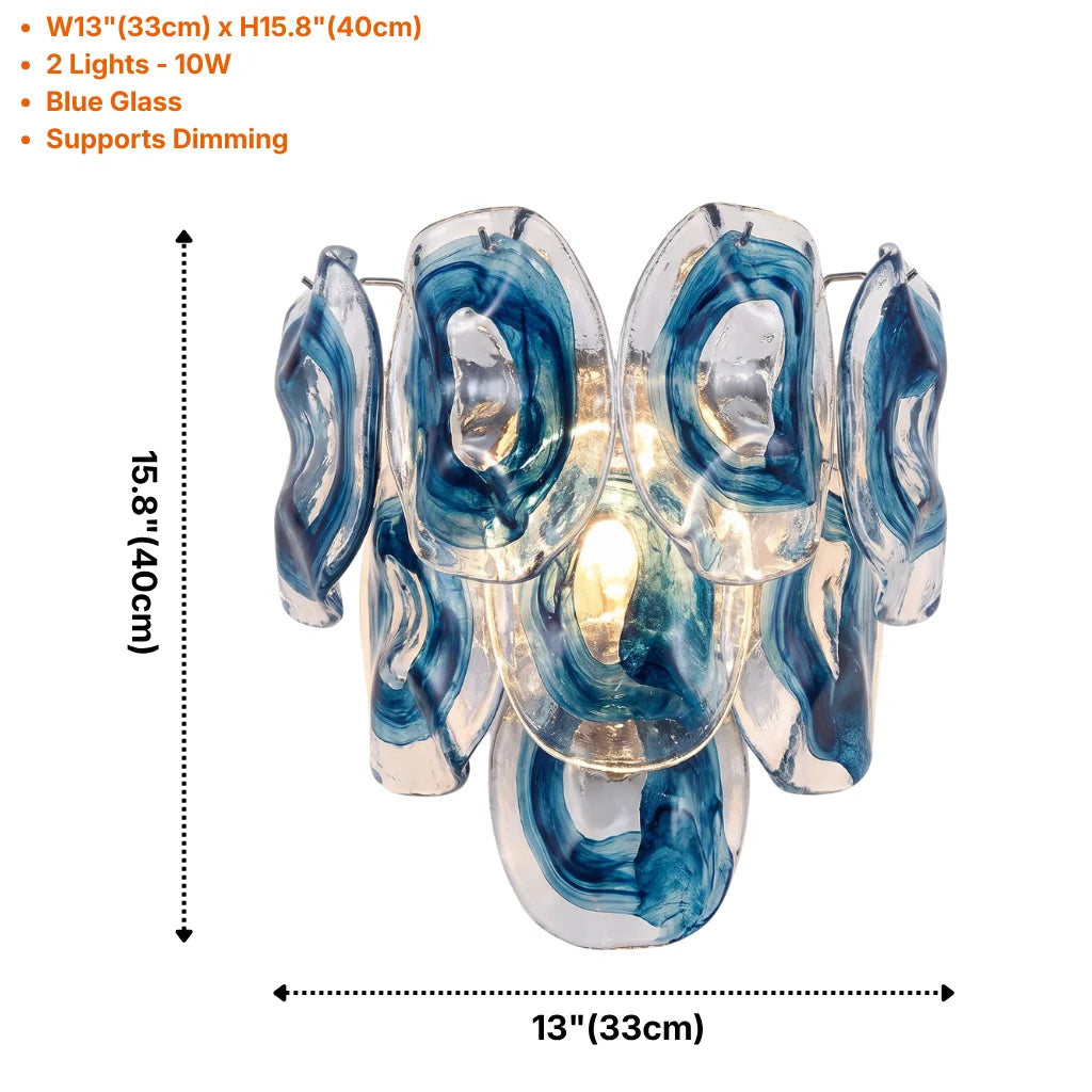 Oyster Colored Glass Wall Sconce