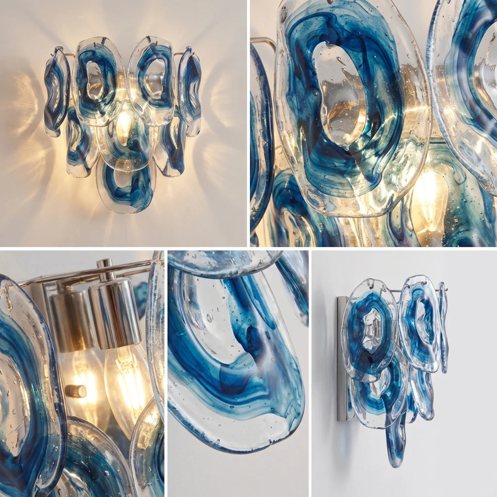 Oyster Colored Glass Wall Sconce