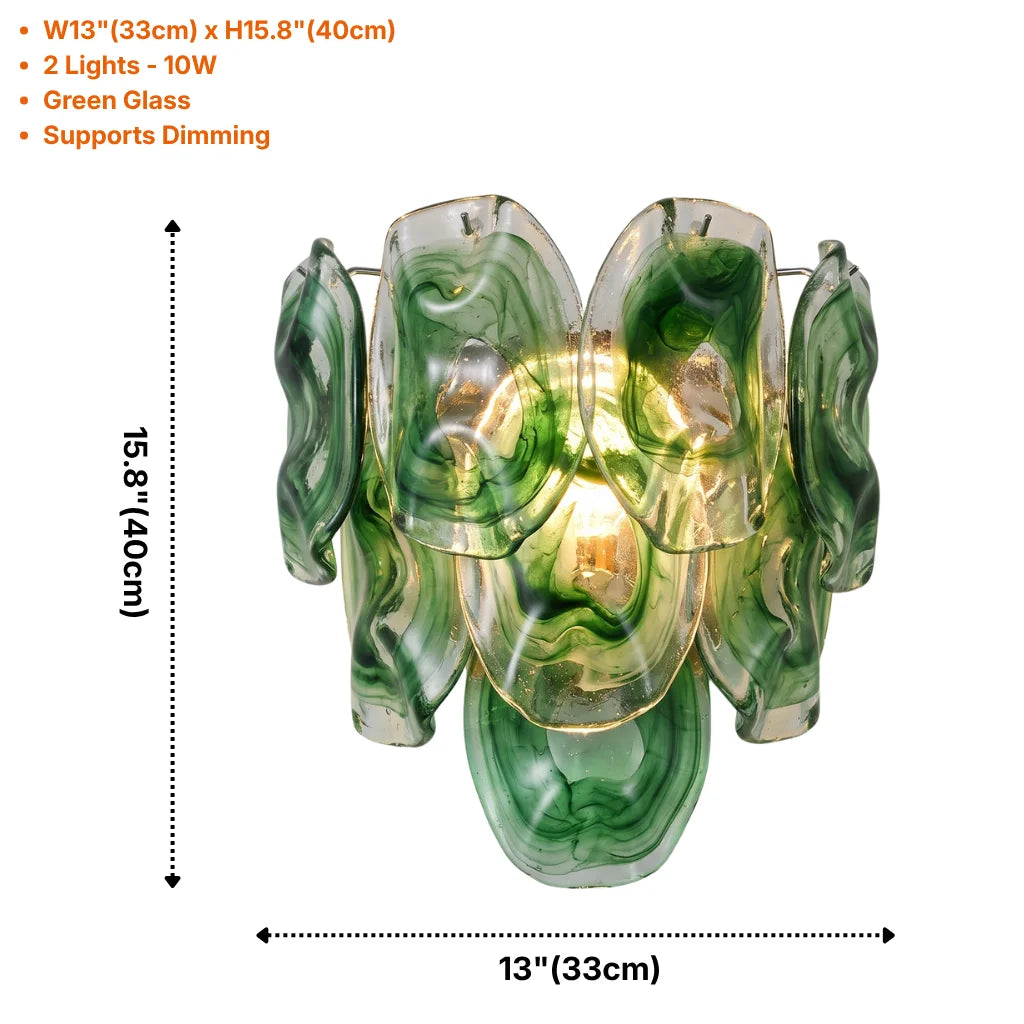 Oyster Colored Glass Wall Sconce