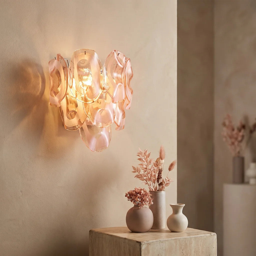 Oyster Colored Glass Wall Sconce