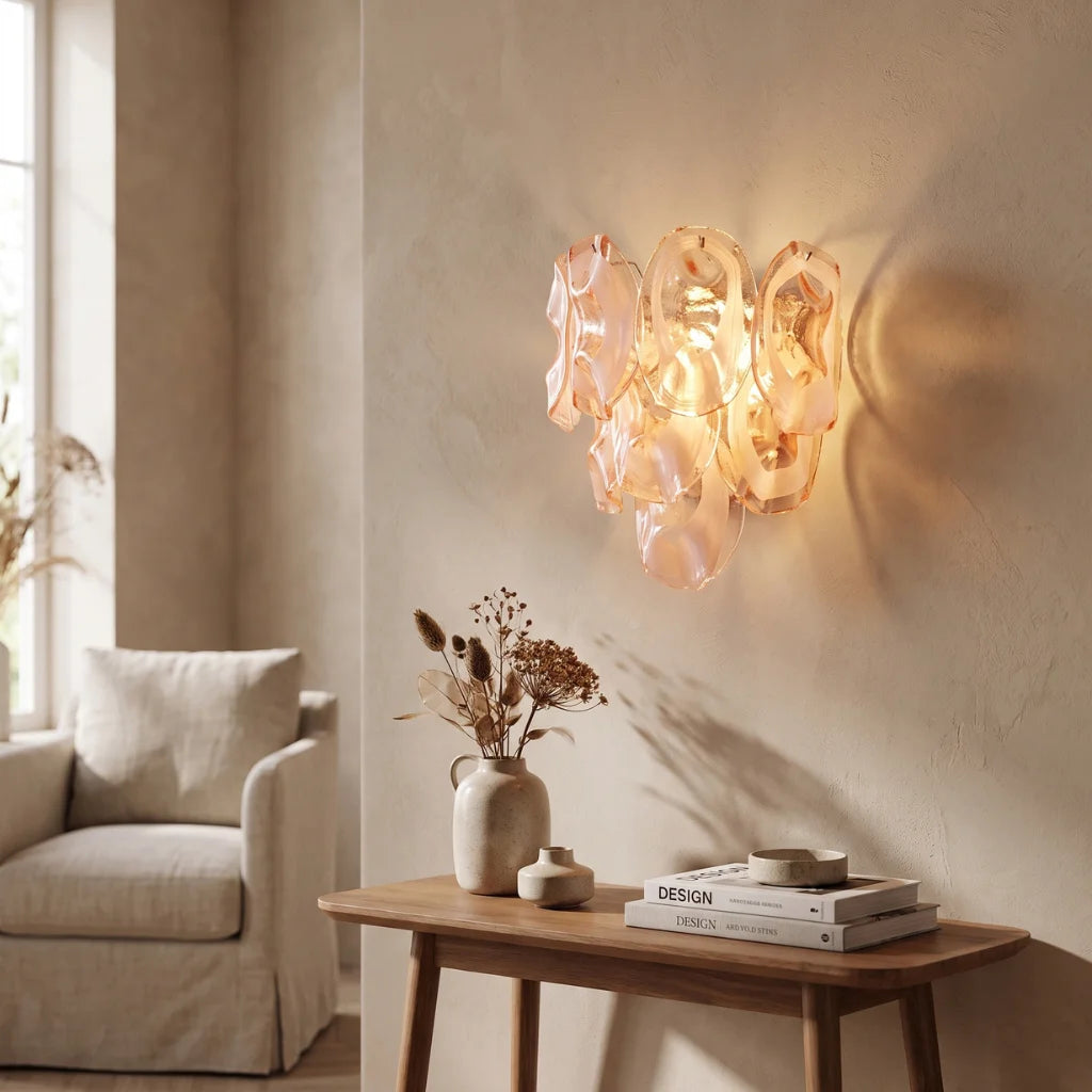 Oyster Colored Glass Wall Sconce