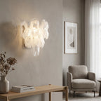 Oyster Colored Glass Wall Sconce