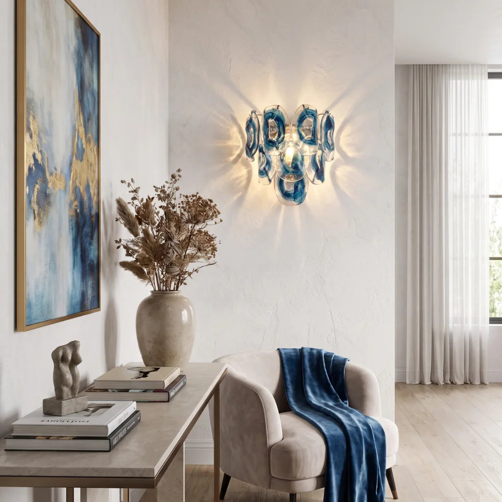 Oyster Colored Glass Wall Sconce