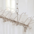 Tubular glass pendant light cloud white glass tube detail