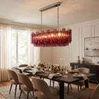 Tubular glass pendant light glass tube detail close-up