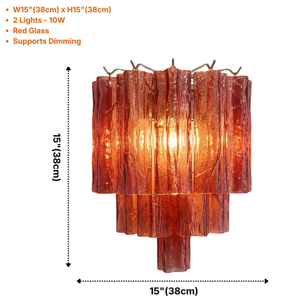 Tubular glass wall sconce in bathroom setting