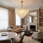 Tiered Teardrop Glass Chandelier
