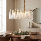 Oval Teardrop Glass Pendant Light