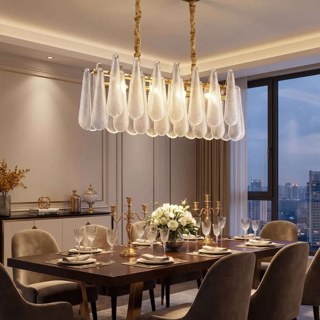 Oval Teardrop Glass Pendant Light