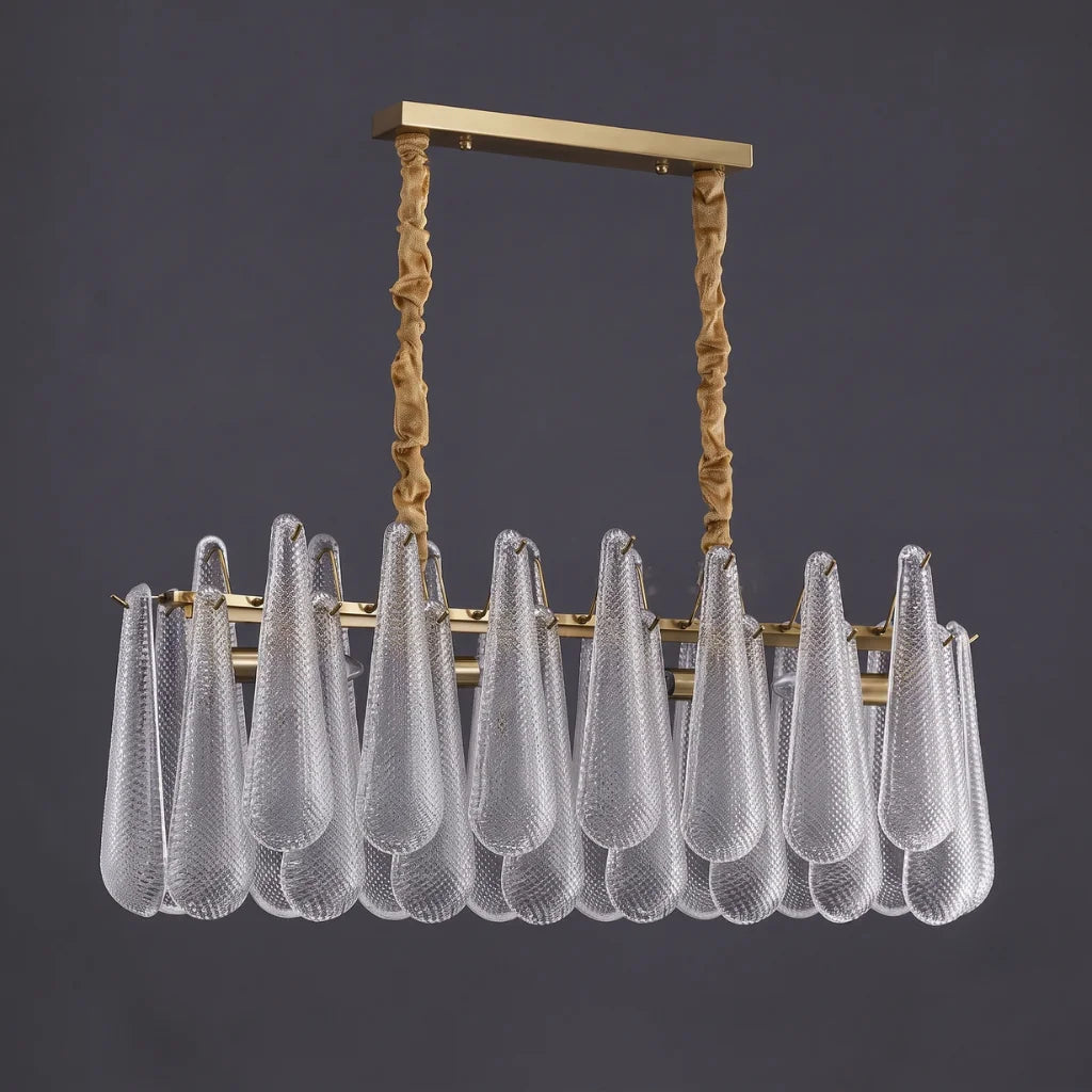 Oval Teardrop Glass Pendant Light