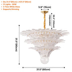 Tiered Glass Lotus Chandelier