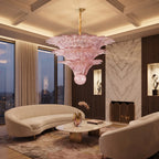 Tiered Glass Lotus Chandelier