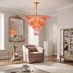 Tiered Glass Lotus Chandelier