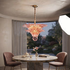 Tiered Glass Lotus Chandelier