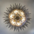Tiered Glass Lotus Chandelier