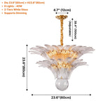 Tiered Glass Lotus Chandelier