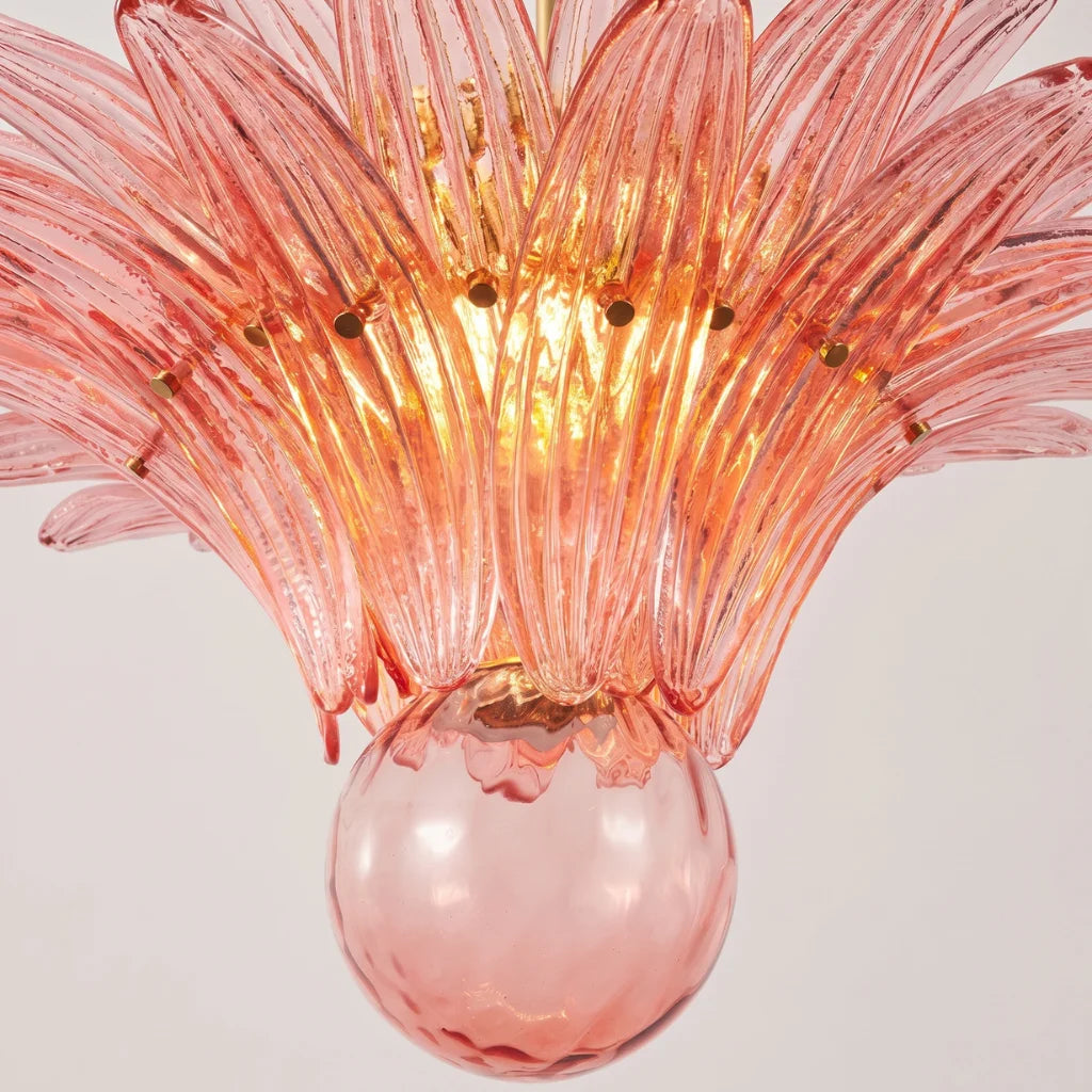 Tiered Glass Lotus Chandelier