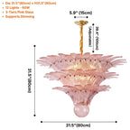 Tiered Glass Lotus Chandelier