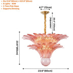 Tiered Glass Lotus Chandelier