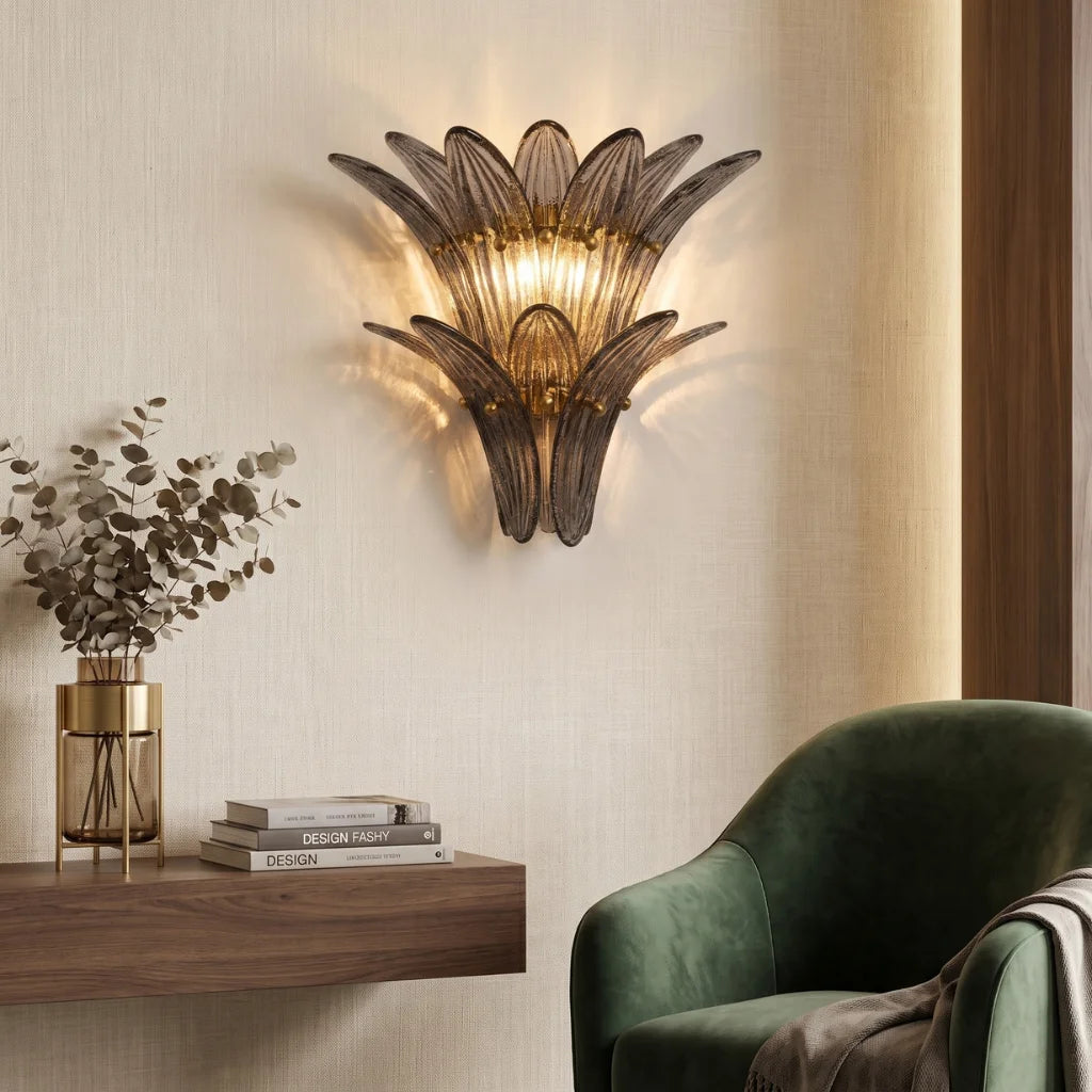 Glass Lotus Wall Sconce