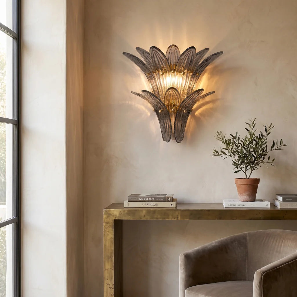 Glass Lotus Wall Sconce