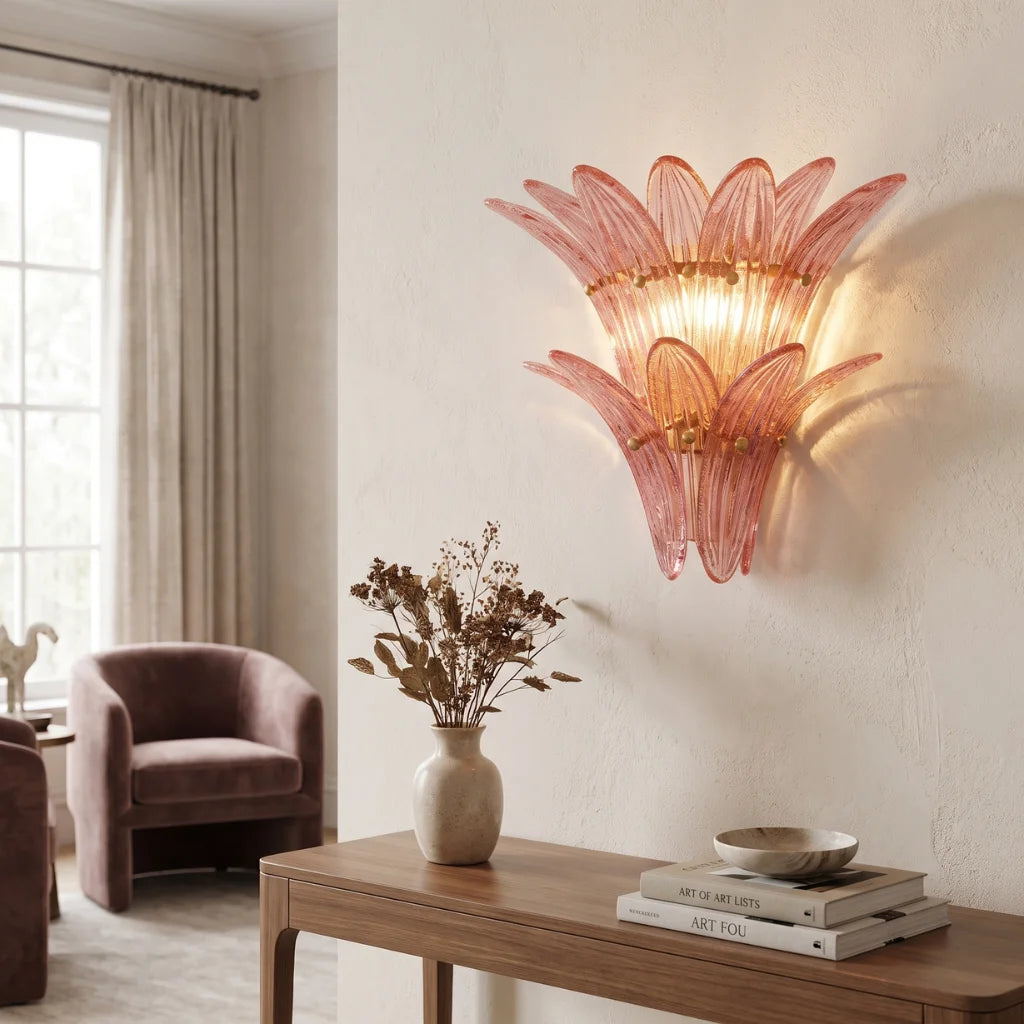 Glass Lotus Wall Sconce