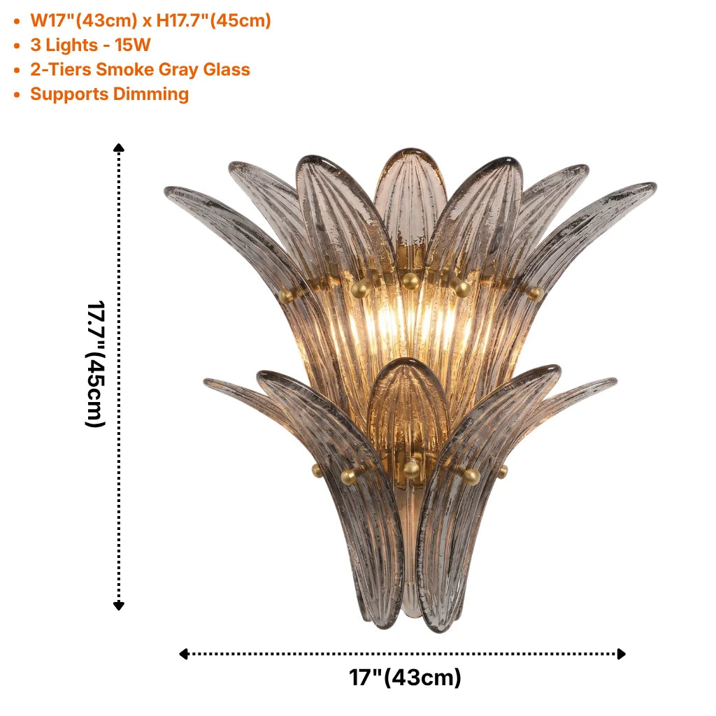 Glass Lotus Wall Sconce
