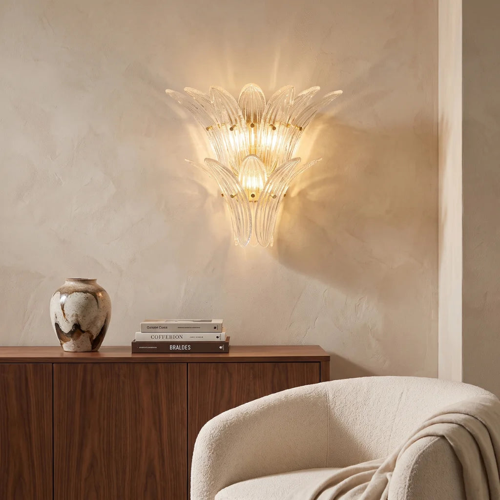 Glass Lotus Wall Sconce