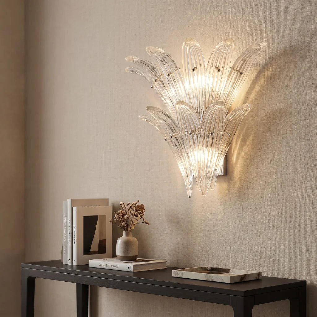 Glass Lotus Wall Sconce
