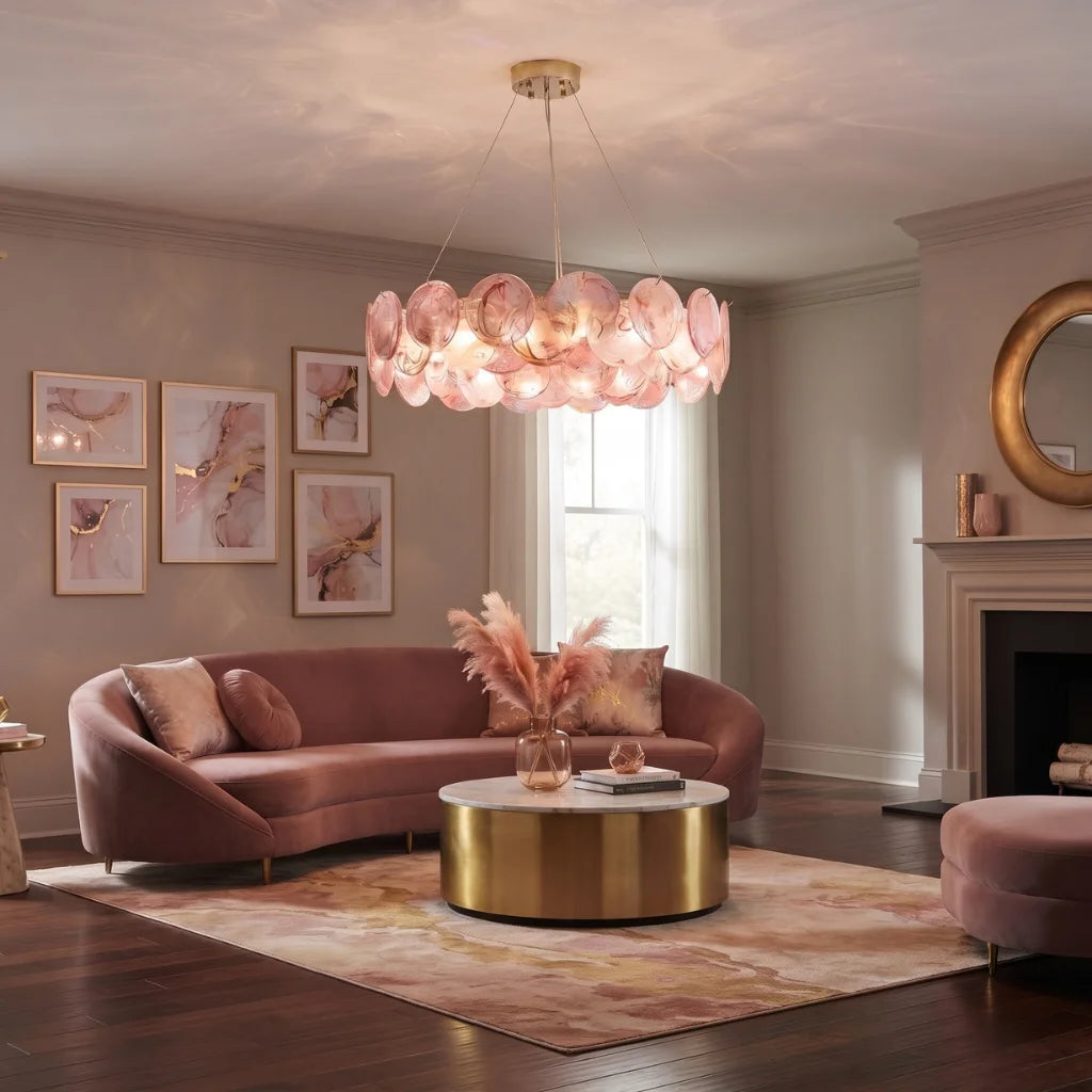 Round Glass Disc Chandelier