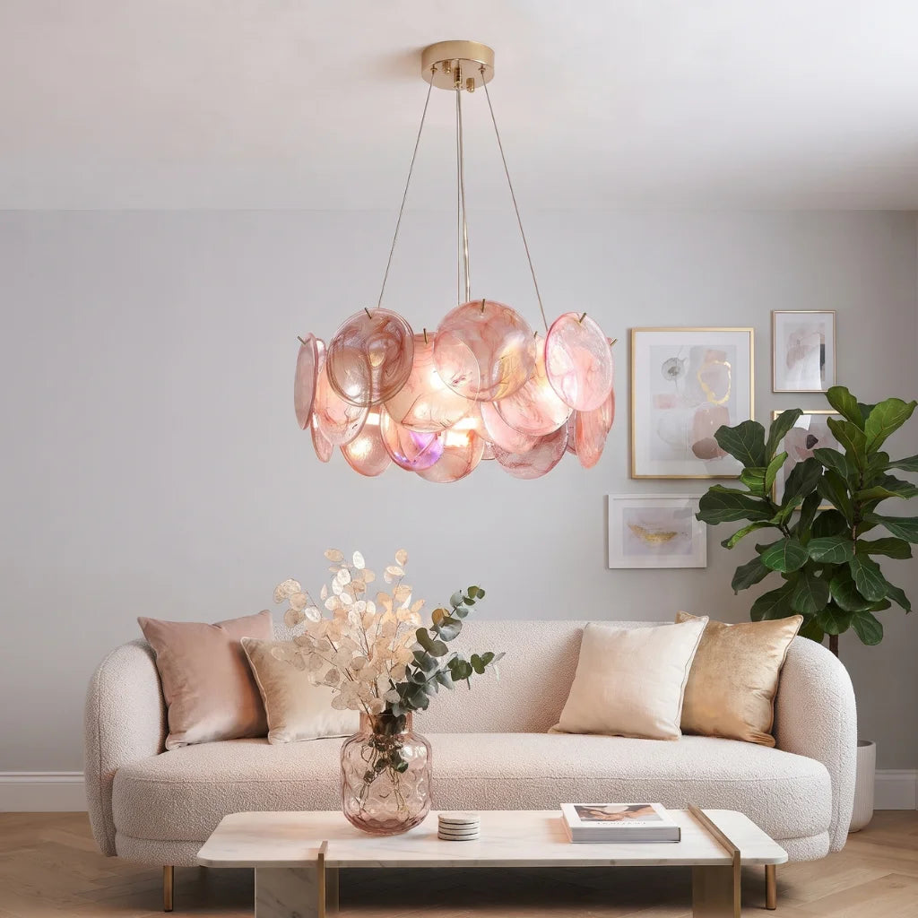 Round Glass Disc Chandelier
