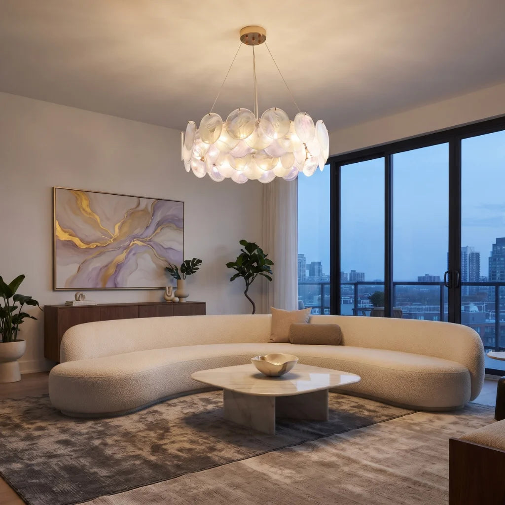 Round Glass Disc Chandelier