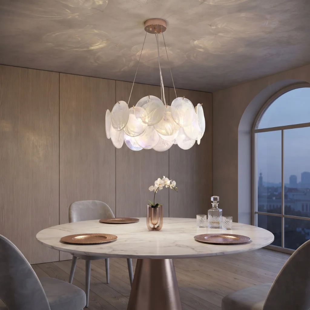 Round Glass Disc Chandelier