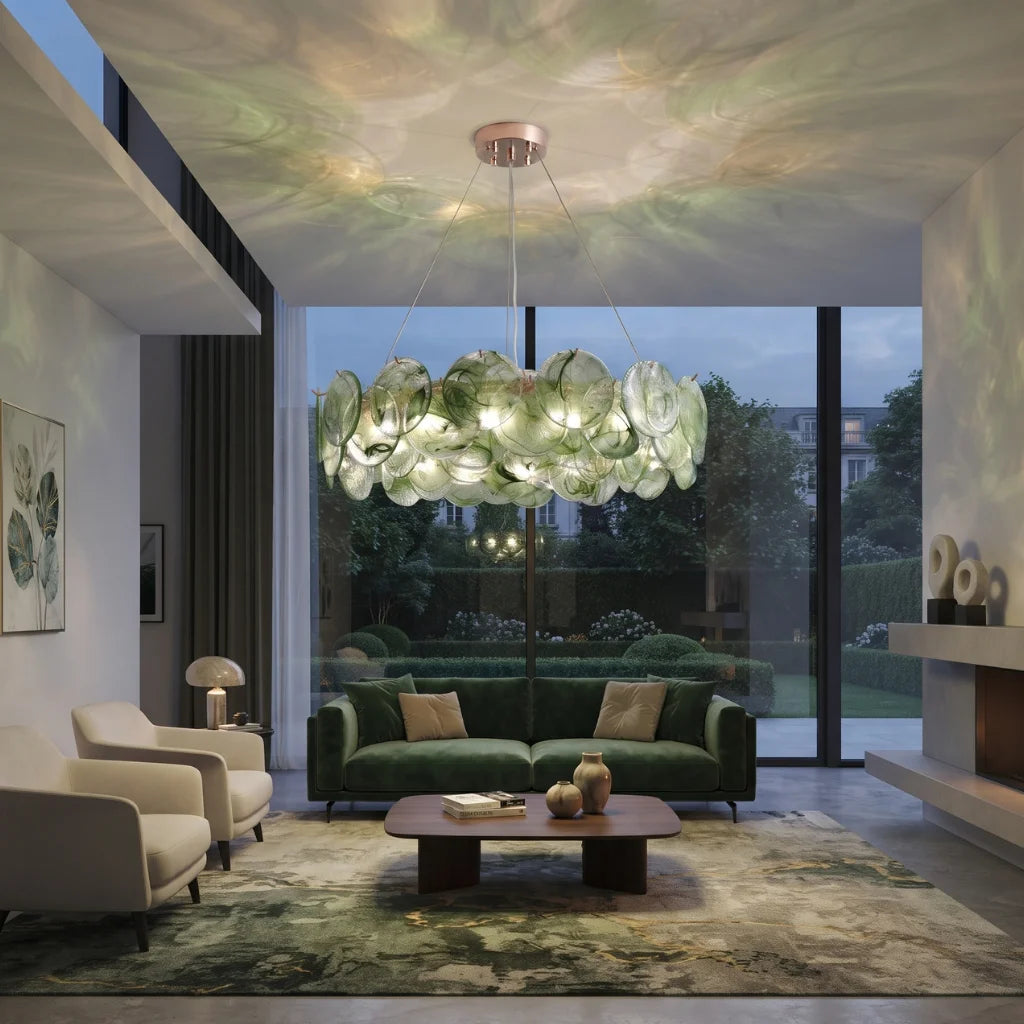 Round Glass Disc Chandelier