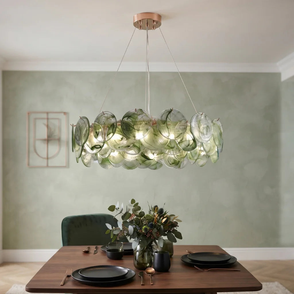 Round Glass Disc Chandelier