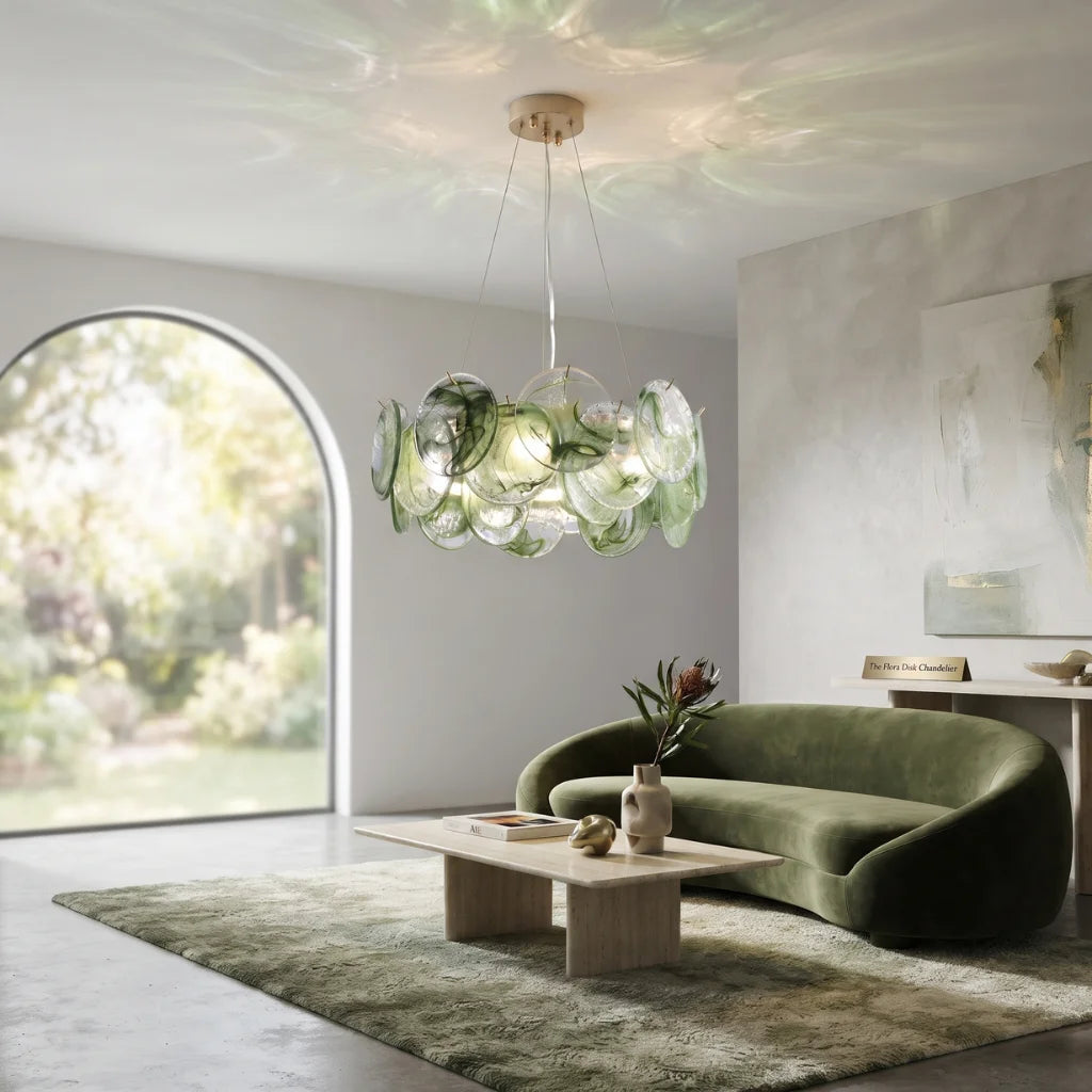Round Glass Disc Chandelier