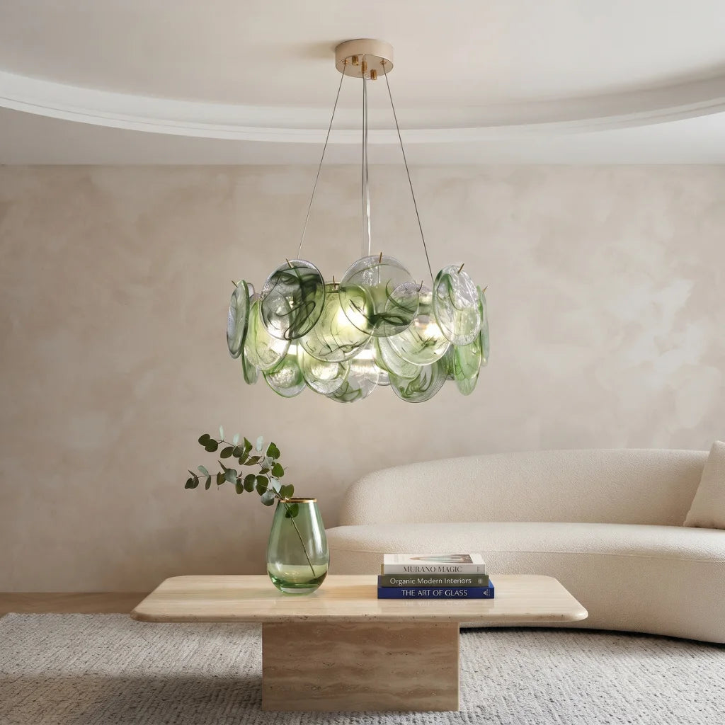 Round Glass Disc Chandelier