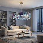 Round Glass Disc Chandelier