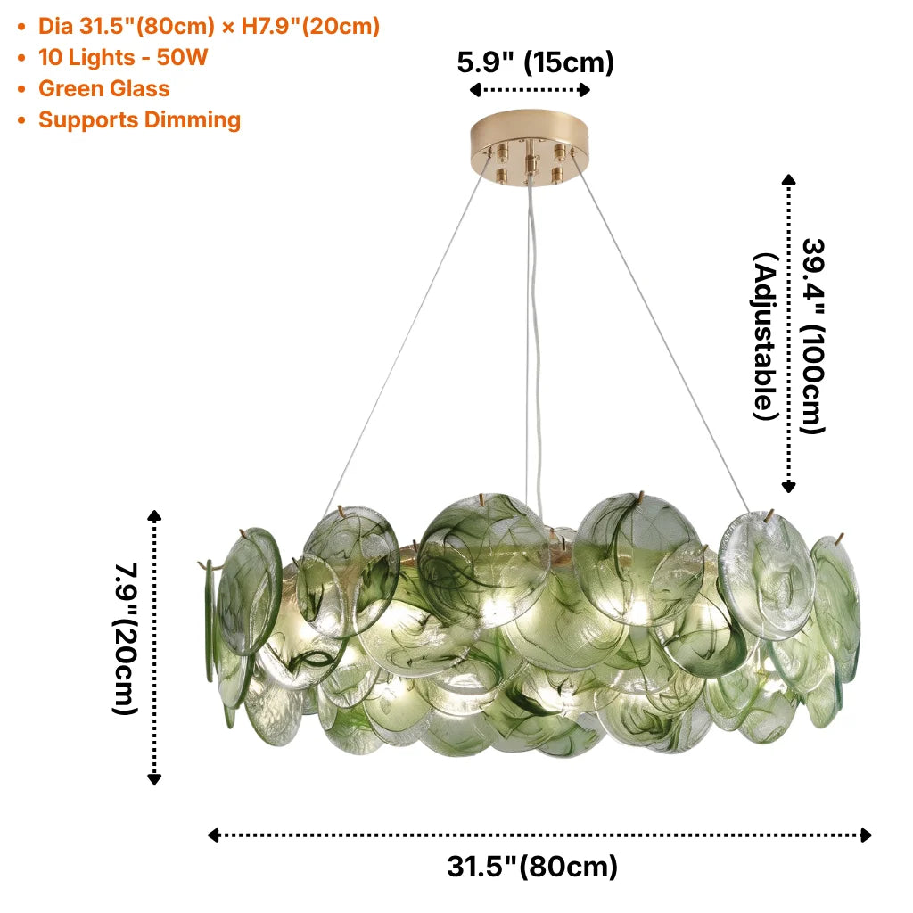 Round Glass Disc Chandelier