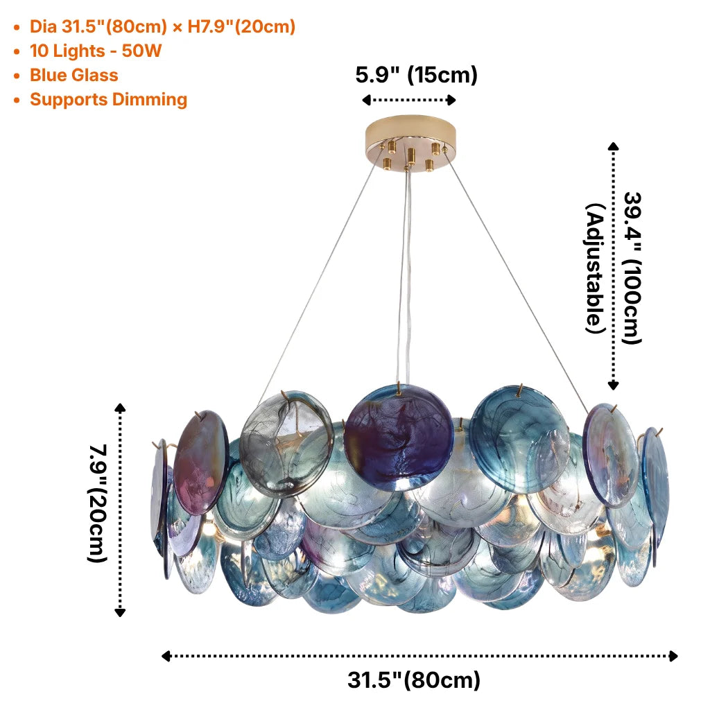 Round Glass Disc Chandelier
