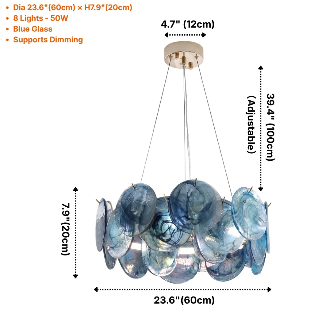 Round Glass Disc Chandelier